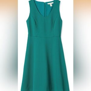 Lark & Ro Teal Sleeveless Fit-and-Flare Dress